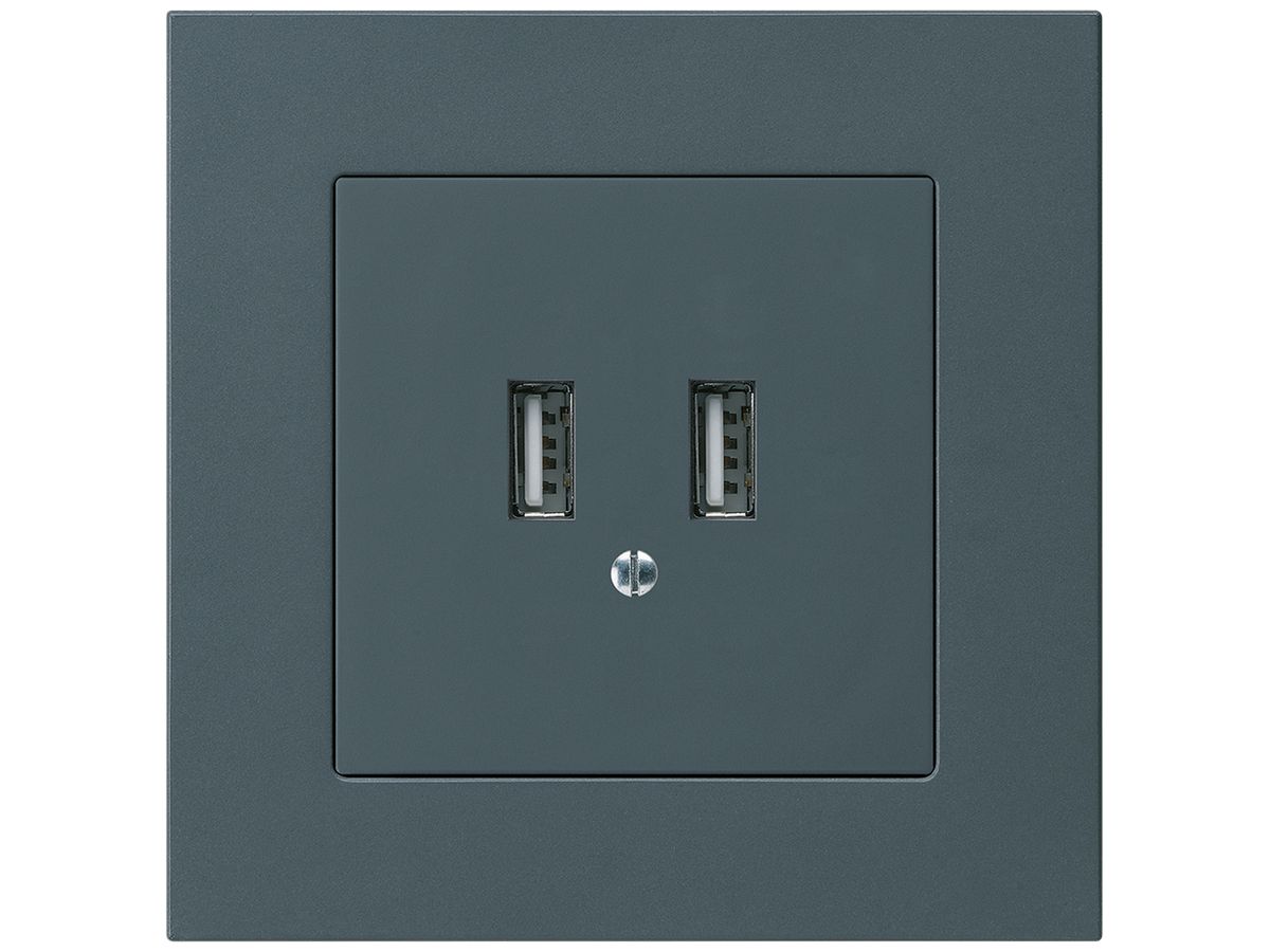 UP-USB-Ladesteckdose Hager kallysto.pro 240V 2400mA anthrazit
