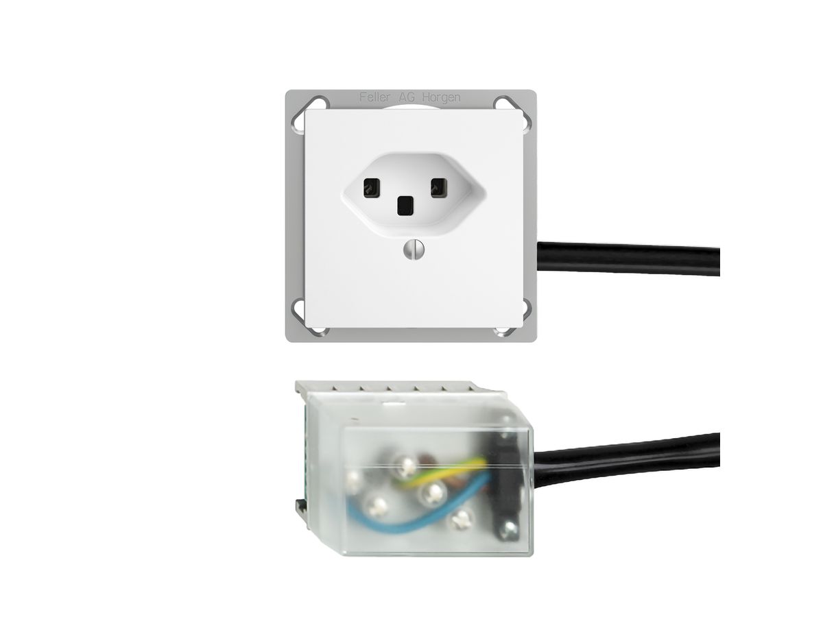 EB-Steckdose EDIZIOdue T23 L1 weiss für Flachkabel Powerbus