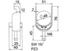 Schnellverleger BET 2056 U-Fuss Kunststoff 40…46mm 1×Kabel A2 1.4301