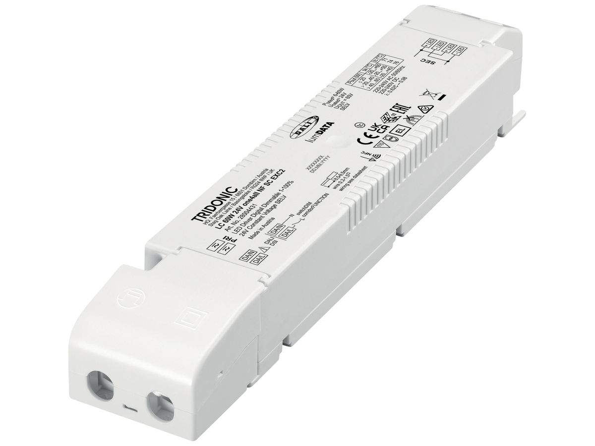 LED-Betriebsgerät Tridonic LC 6…60W 24V 49…288mA DALI DSI DIM 225×43×30mm