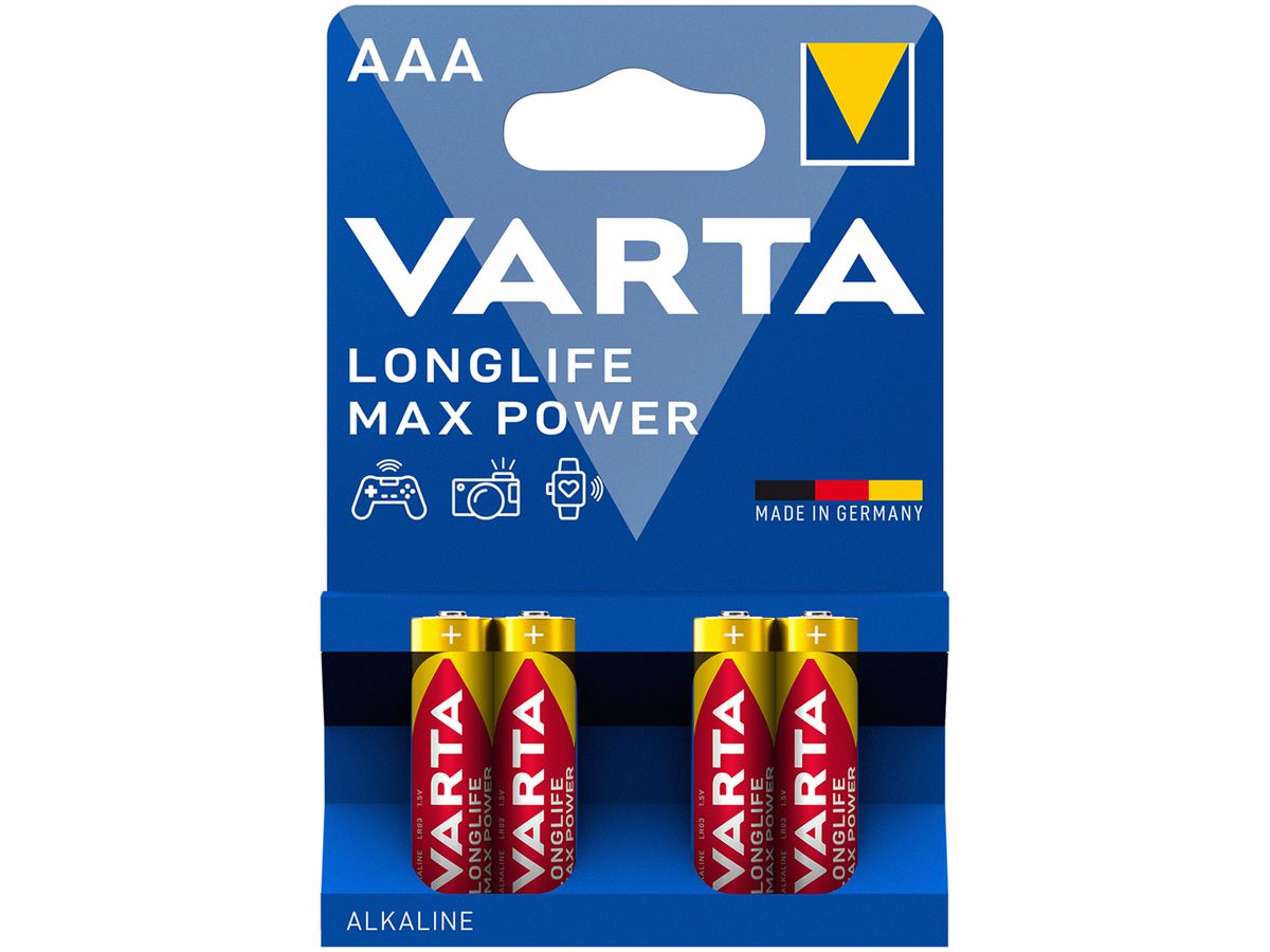 Batterie Alkali VARTA Max Power AAA Blister à 4 Stück