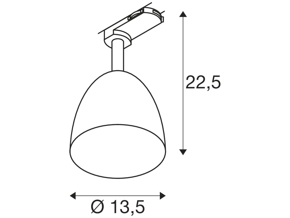 Strahler SLV PARA CONE GU10 25W 3 Phasen Ø135mm Kupfer