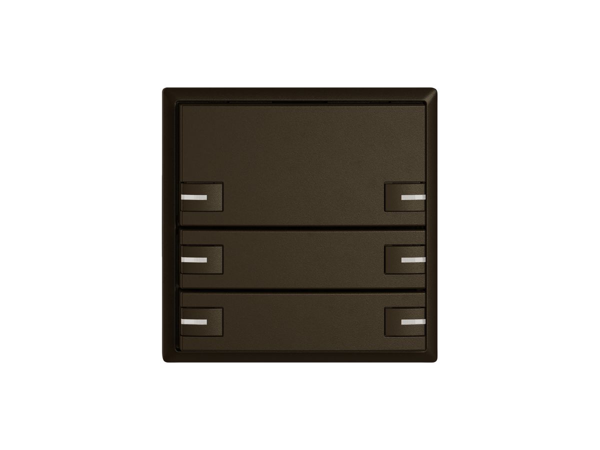 KNX-Taster RGB EDIZIO.liv SNAPFIX® Temperaturfüh.RGB-LED 6×T 1-Tbed.br