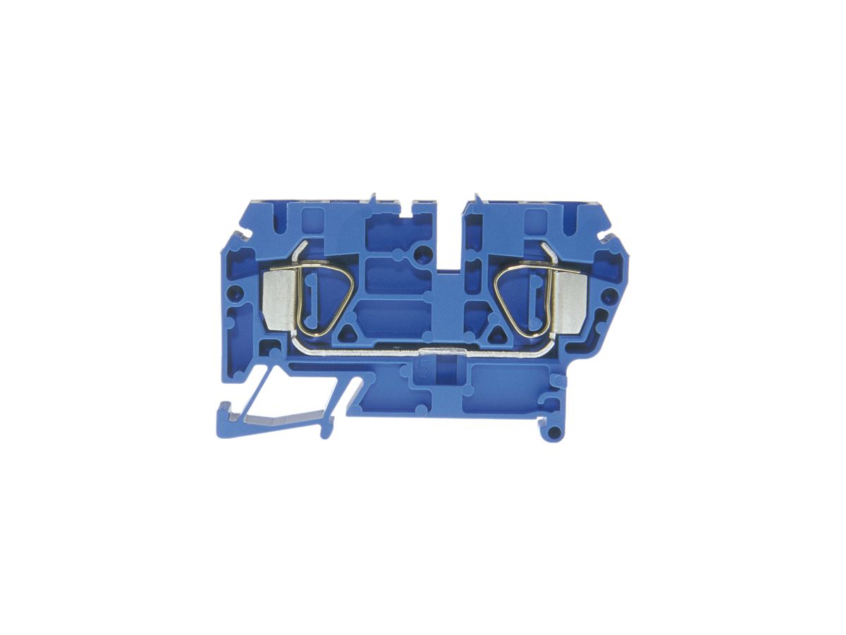 Durchgangs-Reihenklemme Woertz 0.5…4mm² 30A 600V Federzuganschluss 2×1 TH35 blau