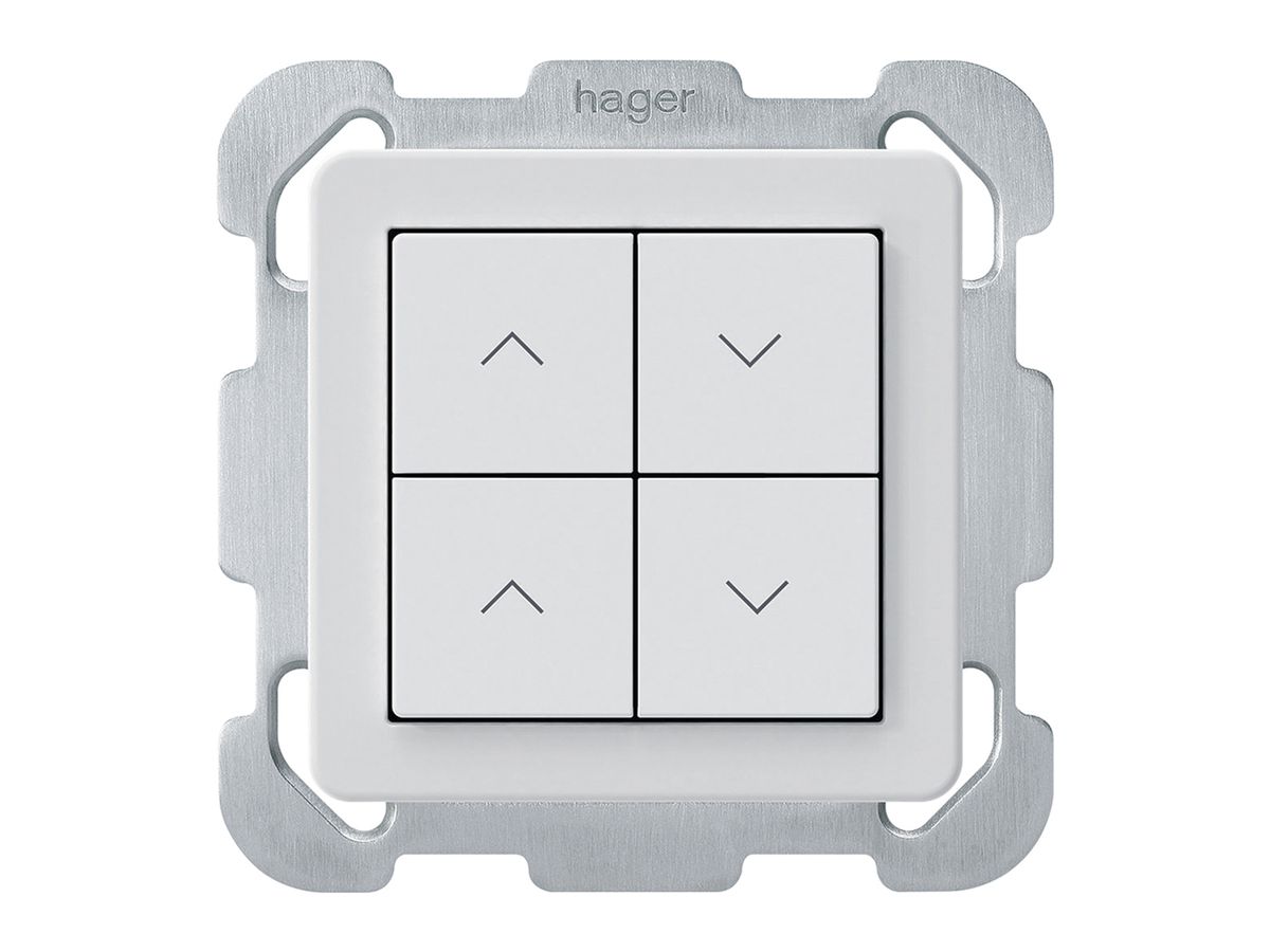 UP-KNX-Storentaster Hager BA basico B 4-fach 77×77mm weiss