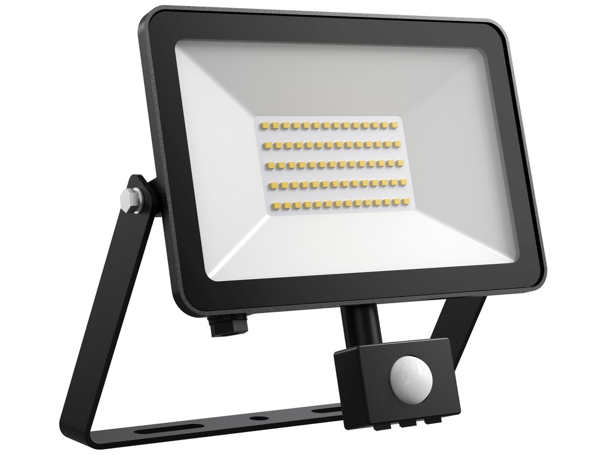LED-Strahler DOTLUX FLOORslim-sensor 50W 5950lm 4000K schwarz PIR