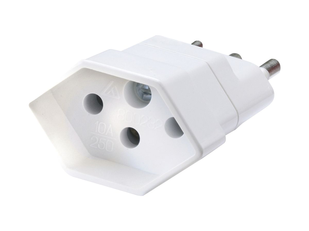Übergangsstecker Brennenstuhl 3L 10A 230VAC T13/T L (IT) weiss