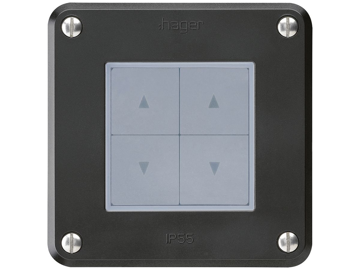 UP-Storentaster robusto IP55 schwarz mit 4 Funktionstasten für Kombination