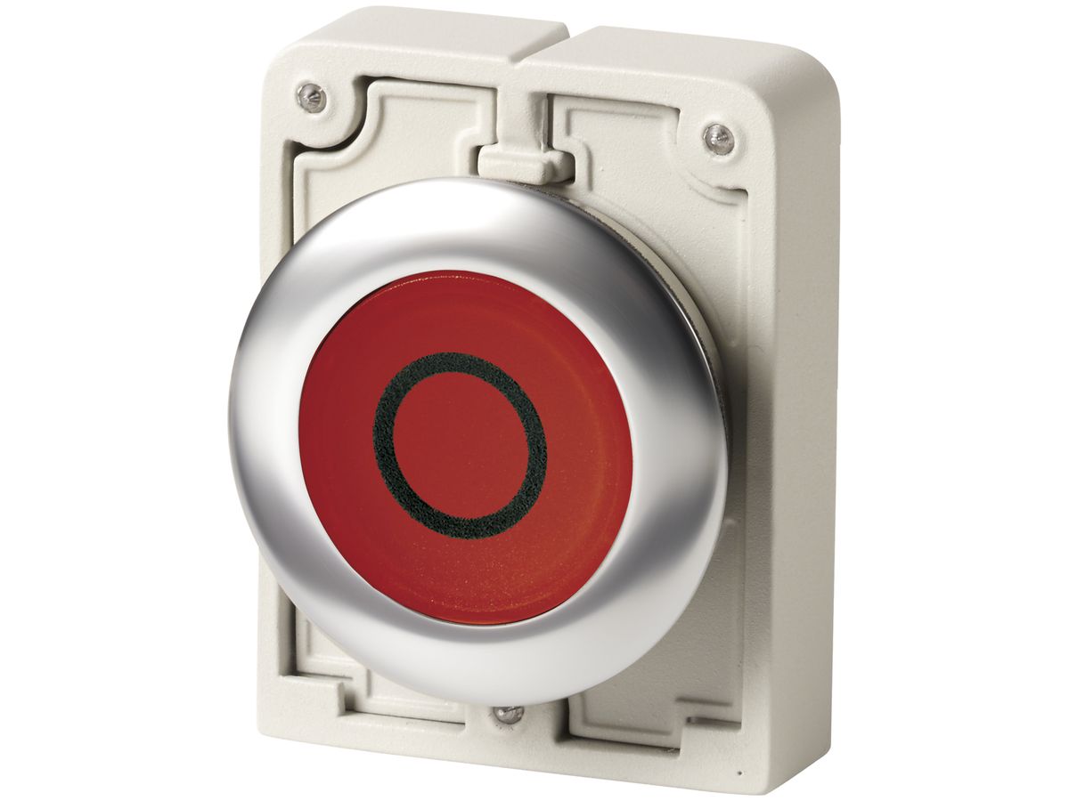 Leuchtdrucktasten ETN, Flat Front, rastend, rot, beschriftet "O"