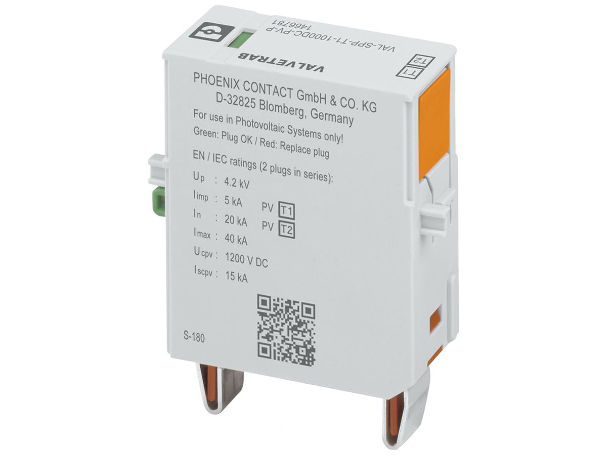 PV-Kombiableiter-Einsatz PX VAL-SPP-T1-1000DC-PV-P DC 1L 1000V 1TE