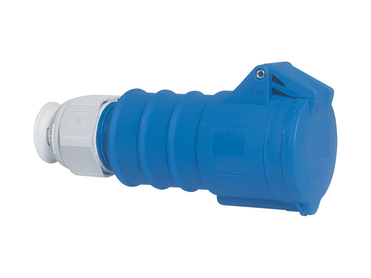 Kupplung CEE Bals 3P 16A 230V 6h blau IP44 vernickelt QC.TE-Plus