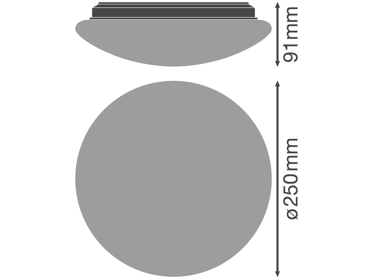 LED-Decken-/Wandleuchte SURFACE CIRCULAR 250 SENSOR 13W 920lm 830 IP44/IP20 ws