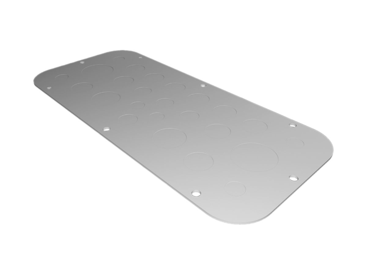 Flanschplatte Rittal AX, metrische Vorprägung, 339×149mm, Metall