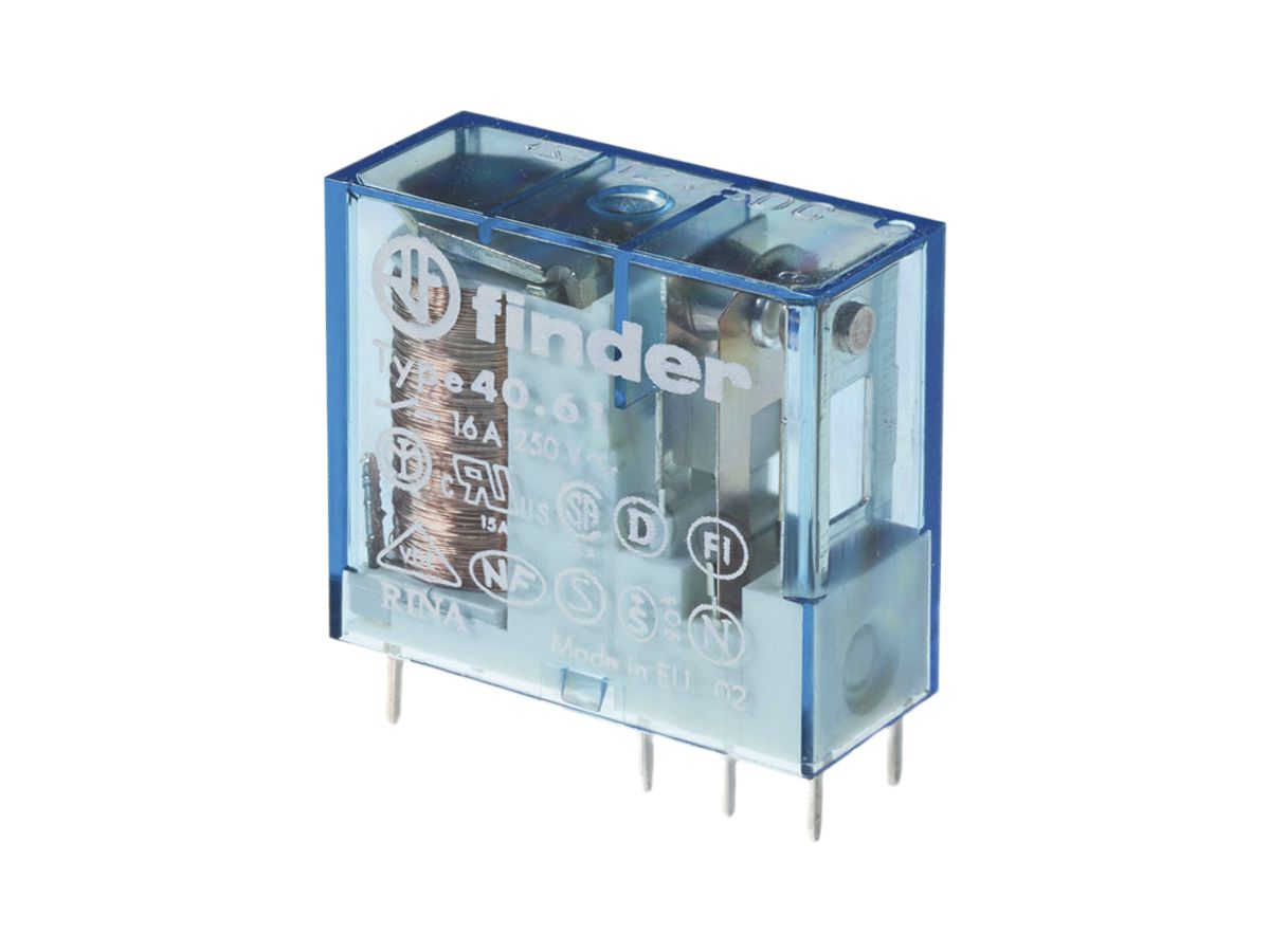 Schaltrelais Finder 40, 1W 16A/12VDC sensitiv AgSnO2 288Ω 5mm RT II