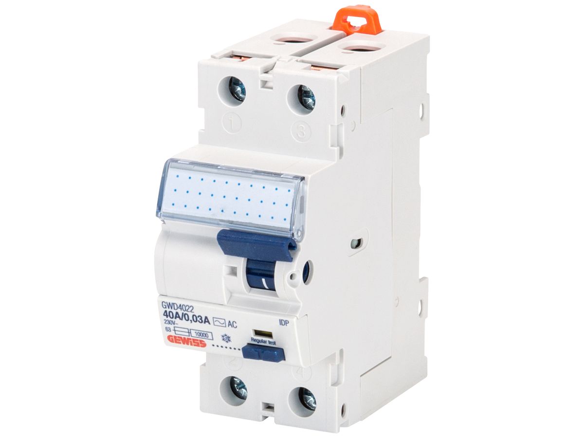 Fehlerstromschutzschalter Gewiss 90 RCD 2P 230V 40A 0.03A A 2TE