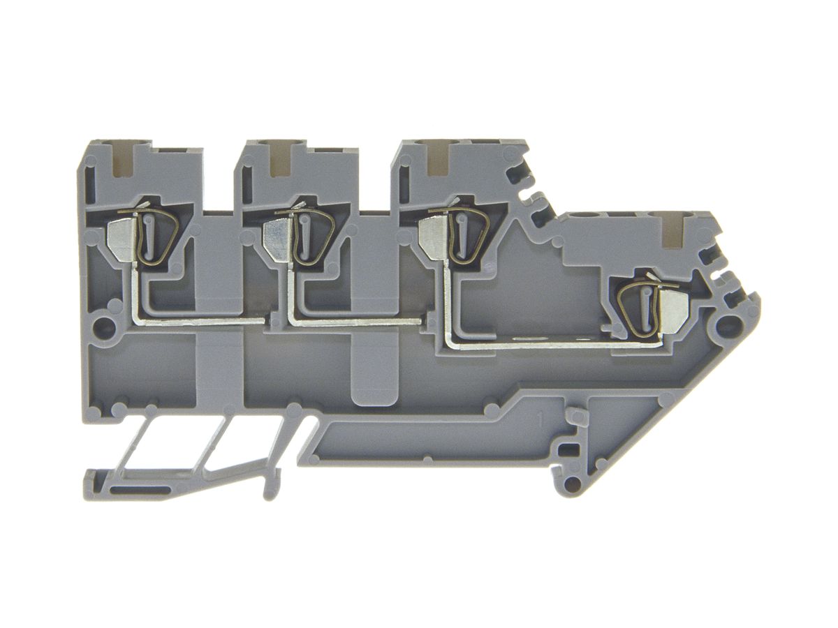 Durchgangs-Reihenklemme Woertz 0.2…1.5mm² 10A 60V Federzuganschluss 4×1 TH35 gu