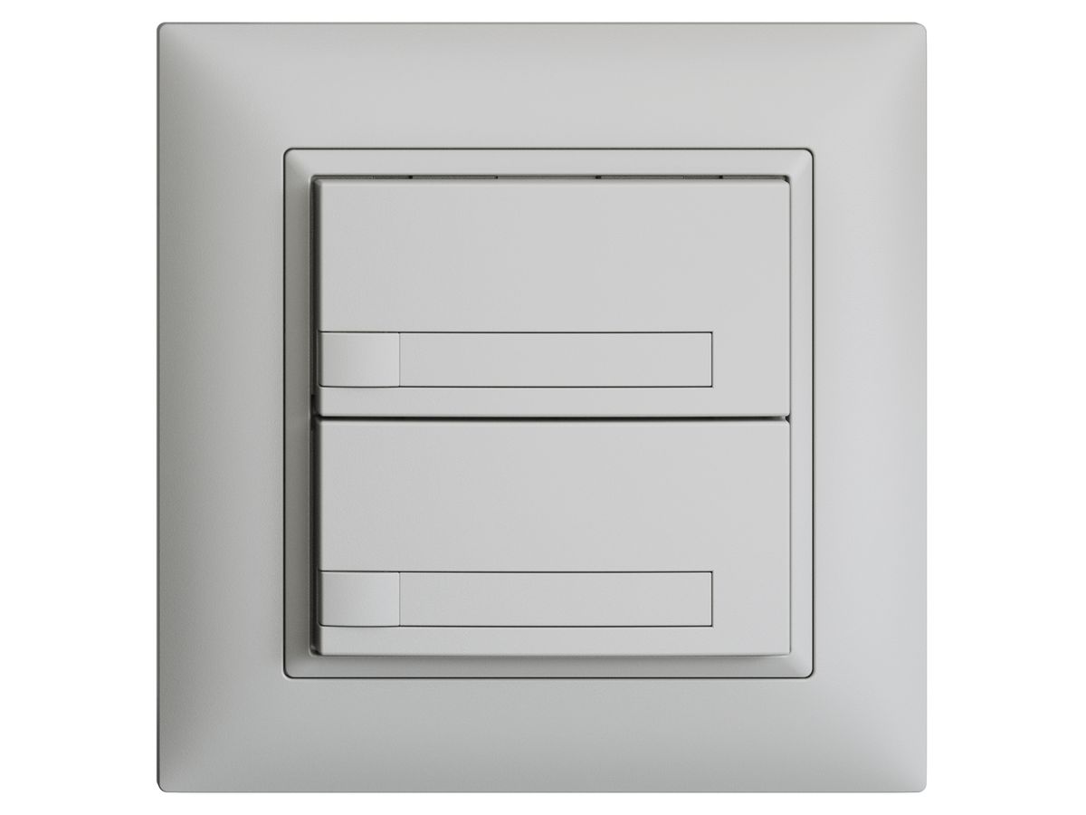UP-KNX-Taster RGB EDUE FMI, 250mW, o.LED, m.Papier, 2×Taste, 1×Tastenb., hgu