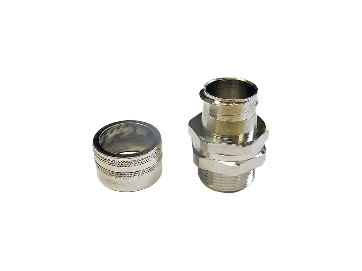 Schlauchverschraubung Plica SB-B, M32 Ø32mm Messing vernickelt IP40