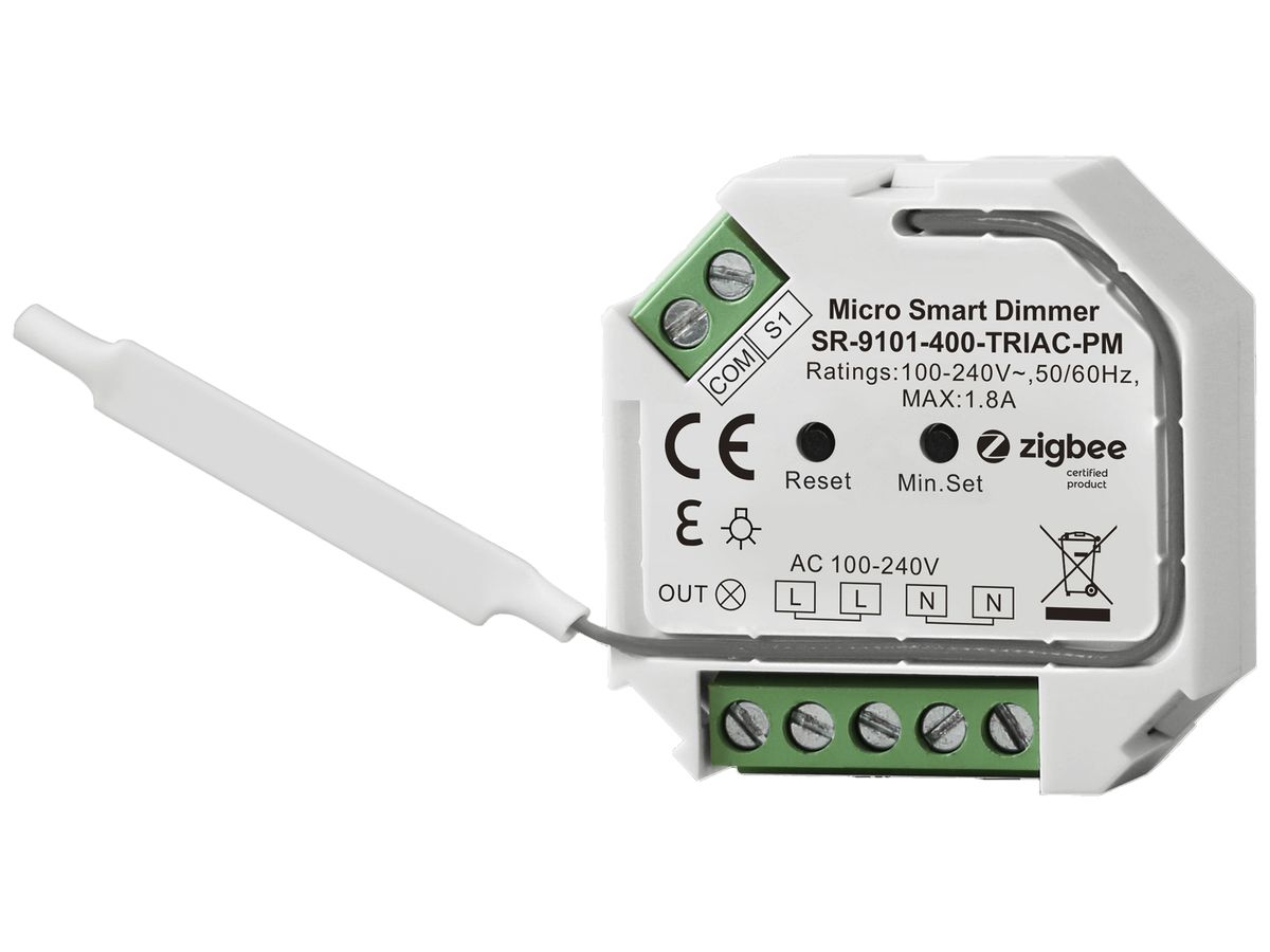 EB-RF-Dimmaktor SUNRICHER SR-9101 Zigbee 1×Ausg 0…400W 100…240V