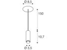 EB-LED-Pendelleuchte SLV LALU 9.5W 680lm 3000K DIM Ø34.5mm weiss