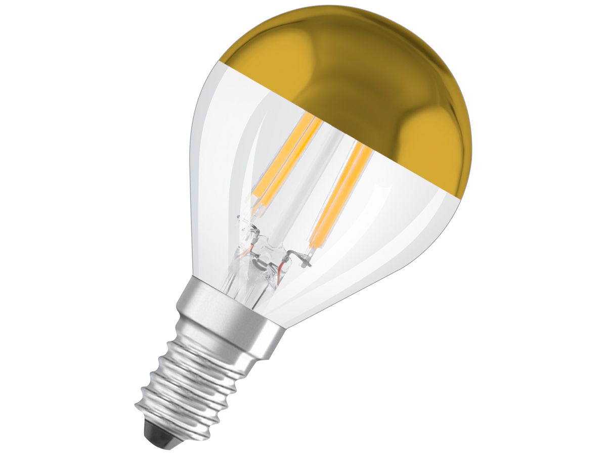 LED-Lampe LEDVANCE CLASSIC A E14 4W 380lm 2700K verspiegelt gold Ø45×84