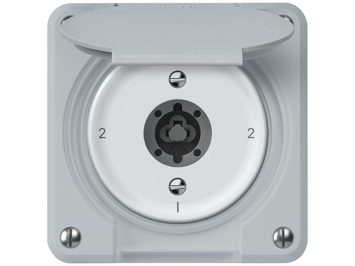 Schlüsselschalter robusto Wechselschalter 16A 250V 86×86mm grau