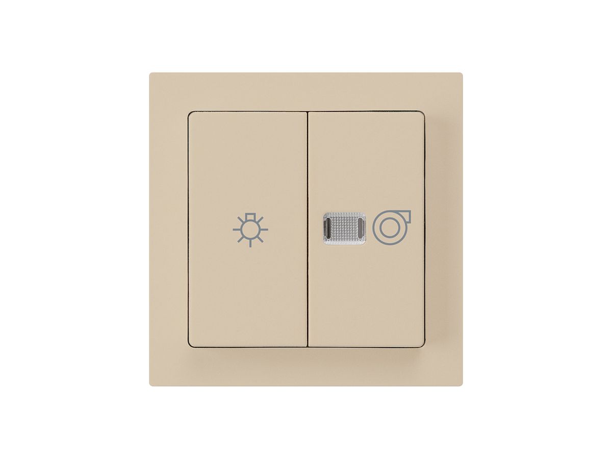 Frontset kallysto beige 60×60mm mit Symbol Licht+Ventilation