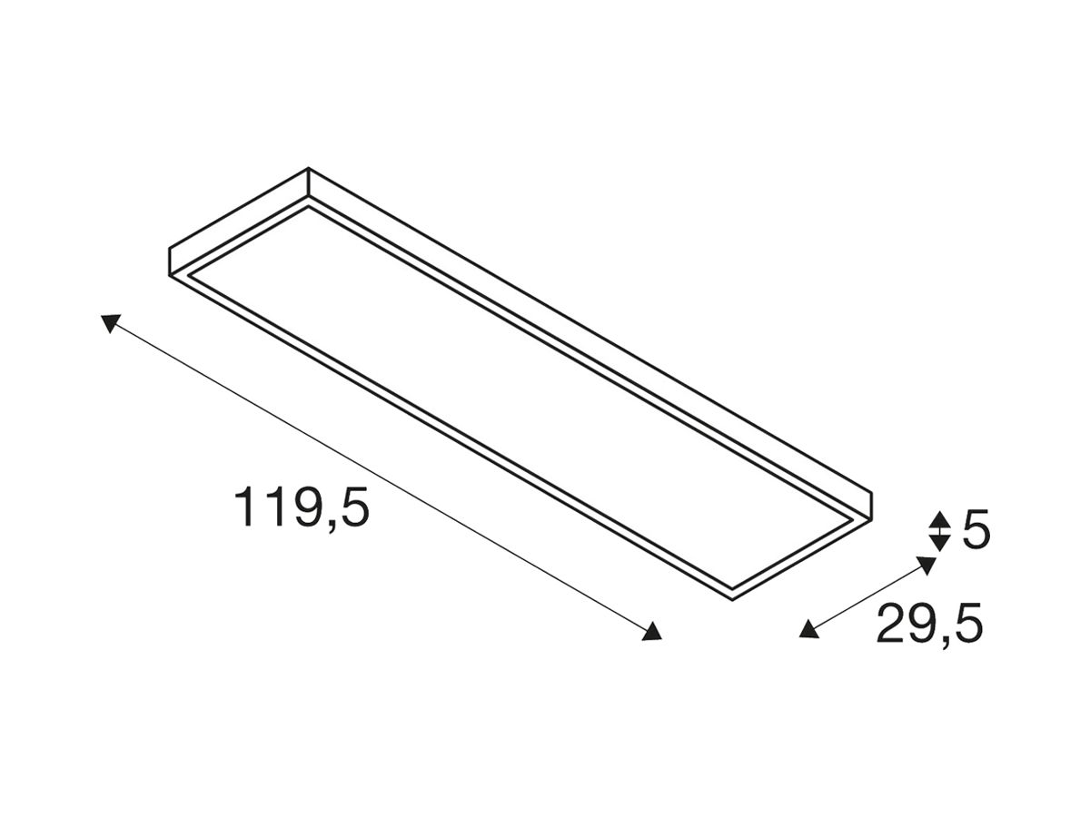 LED-Deckenleuchte SLV PANEL 300×1200 DALI 43W 3400lm 4000K UGR weiss