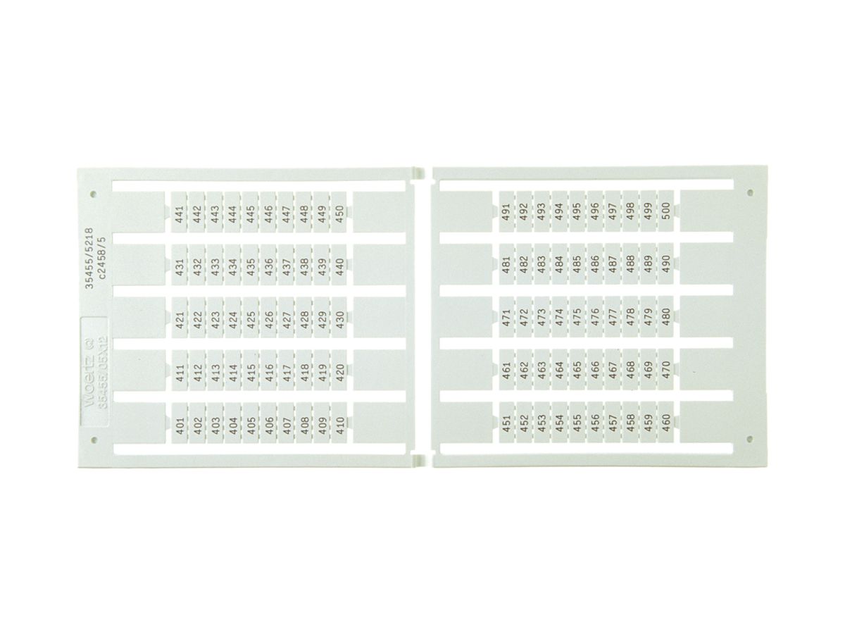 Bezeichnungsschildchen 5×12mm 4×A-Z, 5 Kart. zu 100