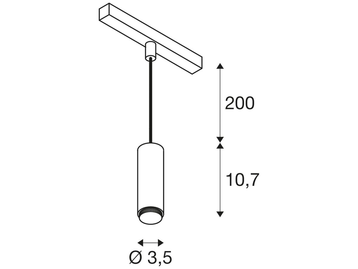LED-Pendelleuchte SLV LALU 9W 700lm 2700…3000K DALI Ø34.5×107mm schwarz