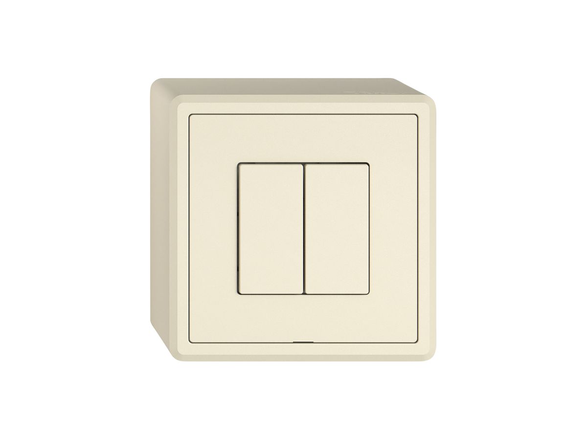 AP-Druckschalter EDIZIO.liv Wiser SNAPFIX® m.Nebenstelle 2T 2B crema