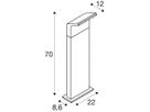 LED-Wegeleuchte SLV ORDI II 10W 700lm 822/830 IP65 700mm schwarz