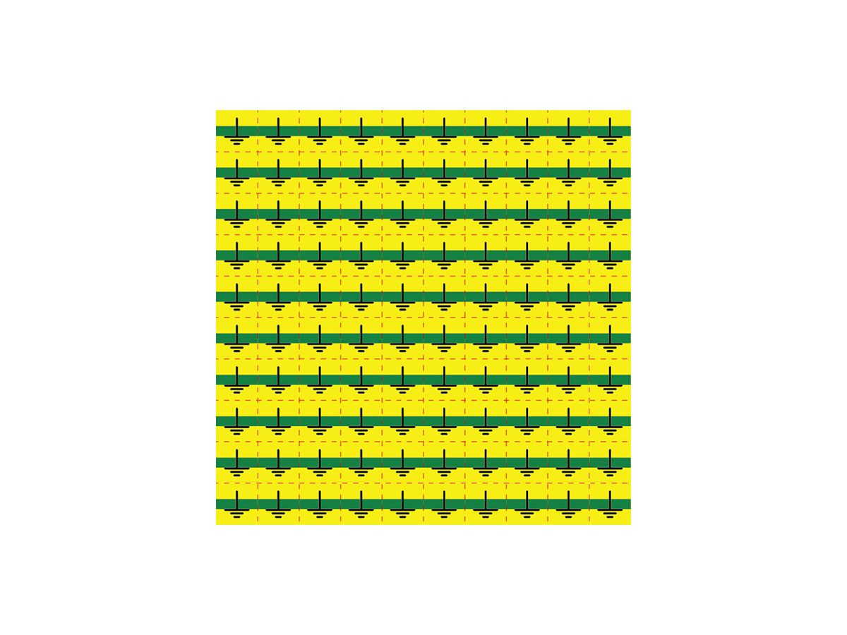 Warnaufkleber Erdung 6×6mm selbstklebend gelb/grün 100 Stück