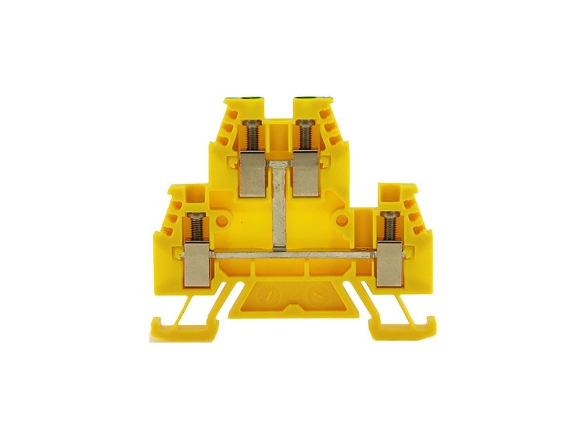 Durchgangs-Reihenklemme Woertz Ex 0.5…4mm² 32A 500V Schraubansch.2×2 TH35 gn/gb