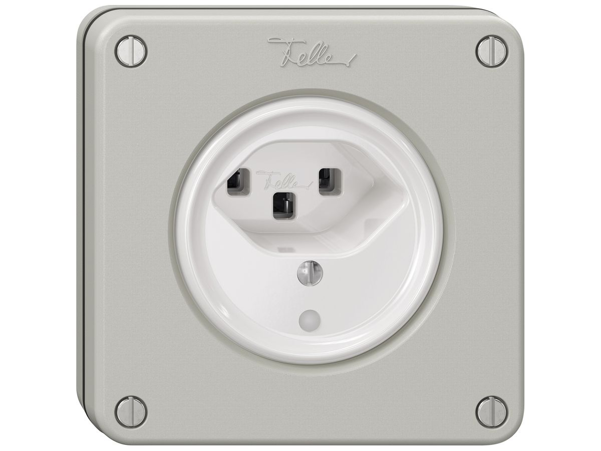 UP-Steckdose NEVO SNAPFIX® 1×T23 16A 250V beleuchtet 87×87×32mm IP21 lgu