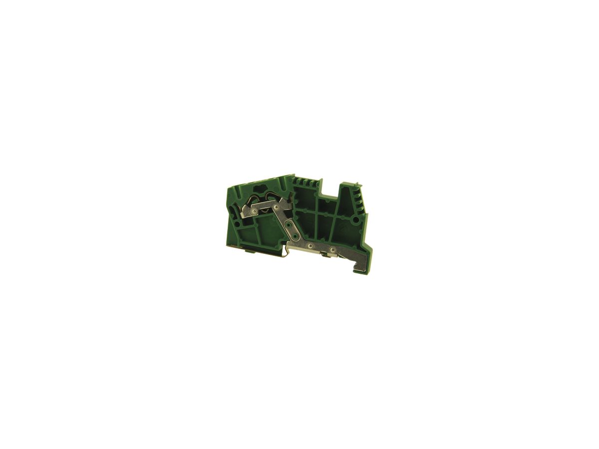 Durchgangs-Reihenklemme Woertz 0.5…4mm² 32A 800V Schraub.Federzug.2×1 TH35 gn/gb
