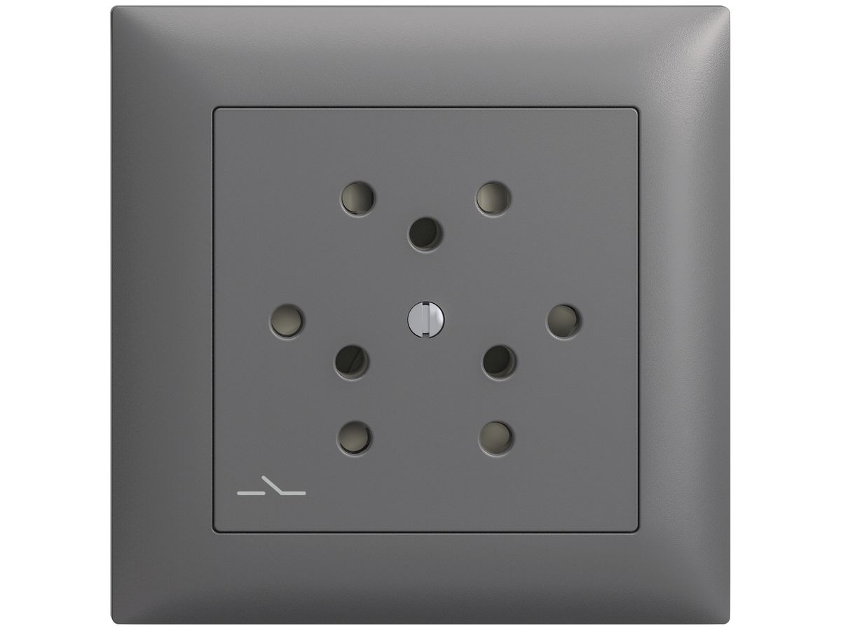 Frontset EDIZIOdue dunkelgrau 88×88mm 3×T12/1 mit Shutter