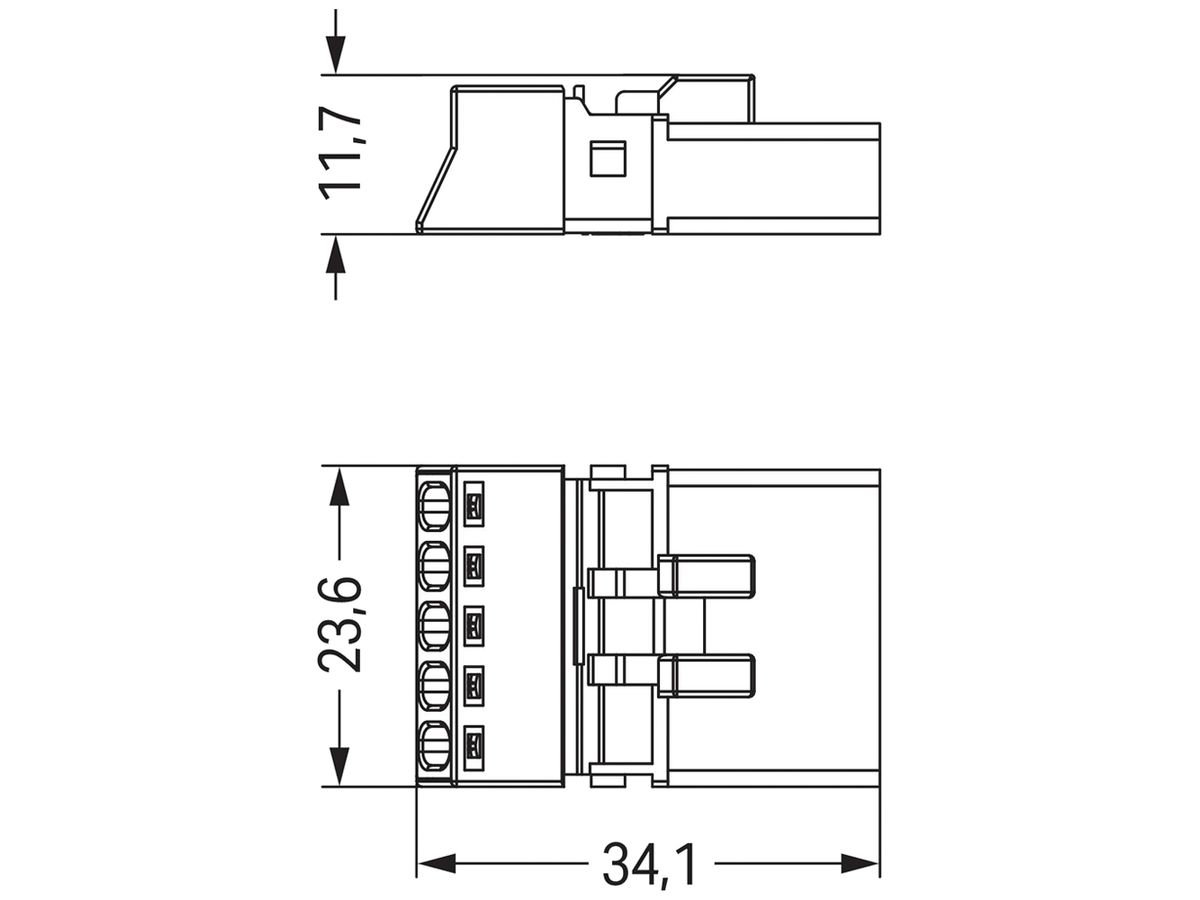 Stecker WINSTA MINI 5L ohne Zugentlastungsgehäuse, blau