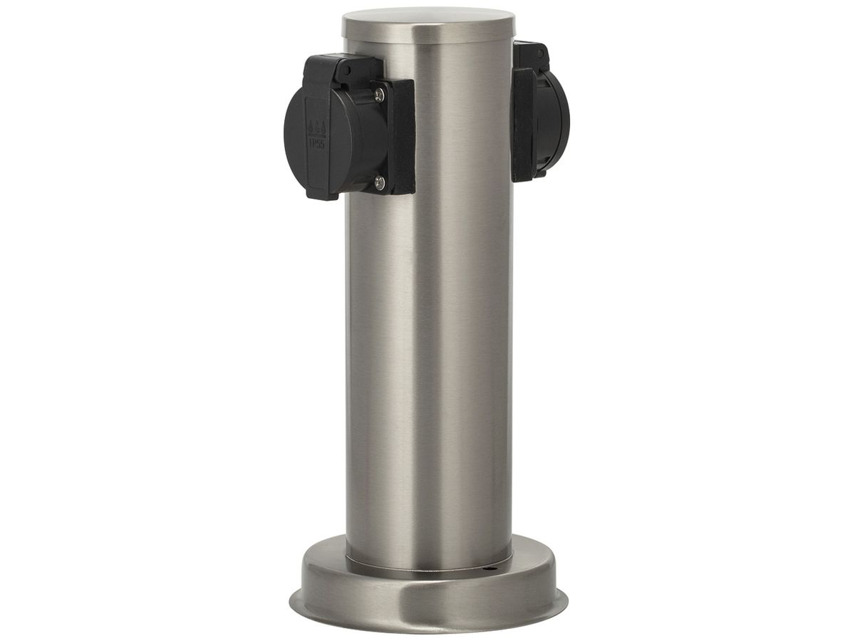 Anschlusssäule doppelseitig 2×T13 Ø77×260mm Edelstahl