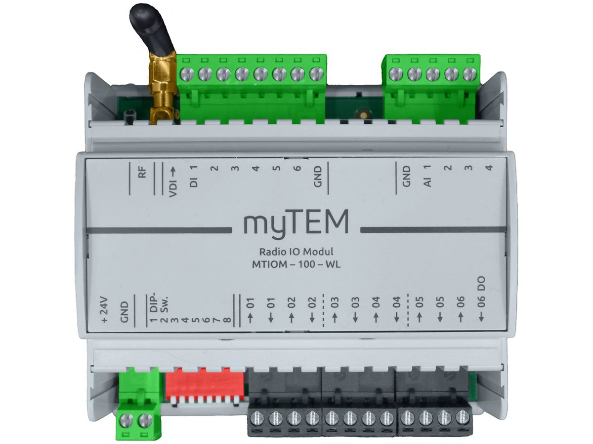 REG-I/O-Modul myTEM MTIOM-100-WL 24VDC 4×A/DI 6×DI 6×DO CAN Z-Wave
