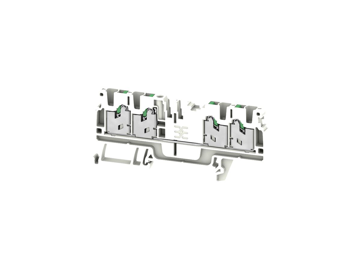 Durchgangs-Reihenklemme WM S4C 2.5mm² 24A 800V SNAP IN 4×1 TH35 gu