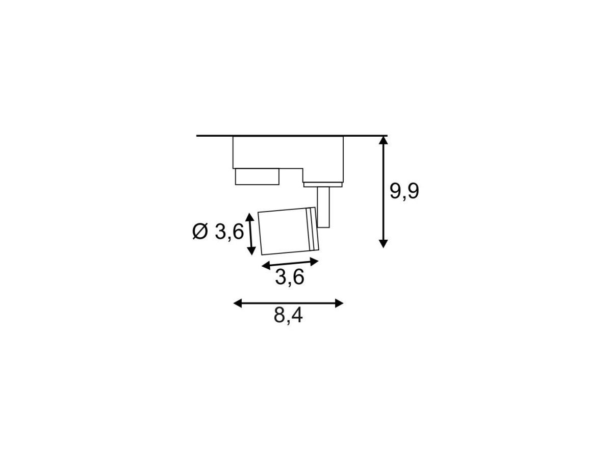 Strahler SLV PURI, GU10 50W mit 3-Phasen-Adapter IP20 schwarz