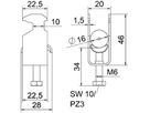 Schnellverleger BET 2056 H-Fuss Metall 12…16mm 1×Kabel A2 1.4301