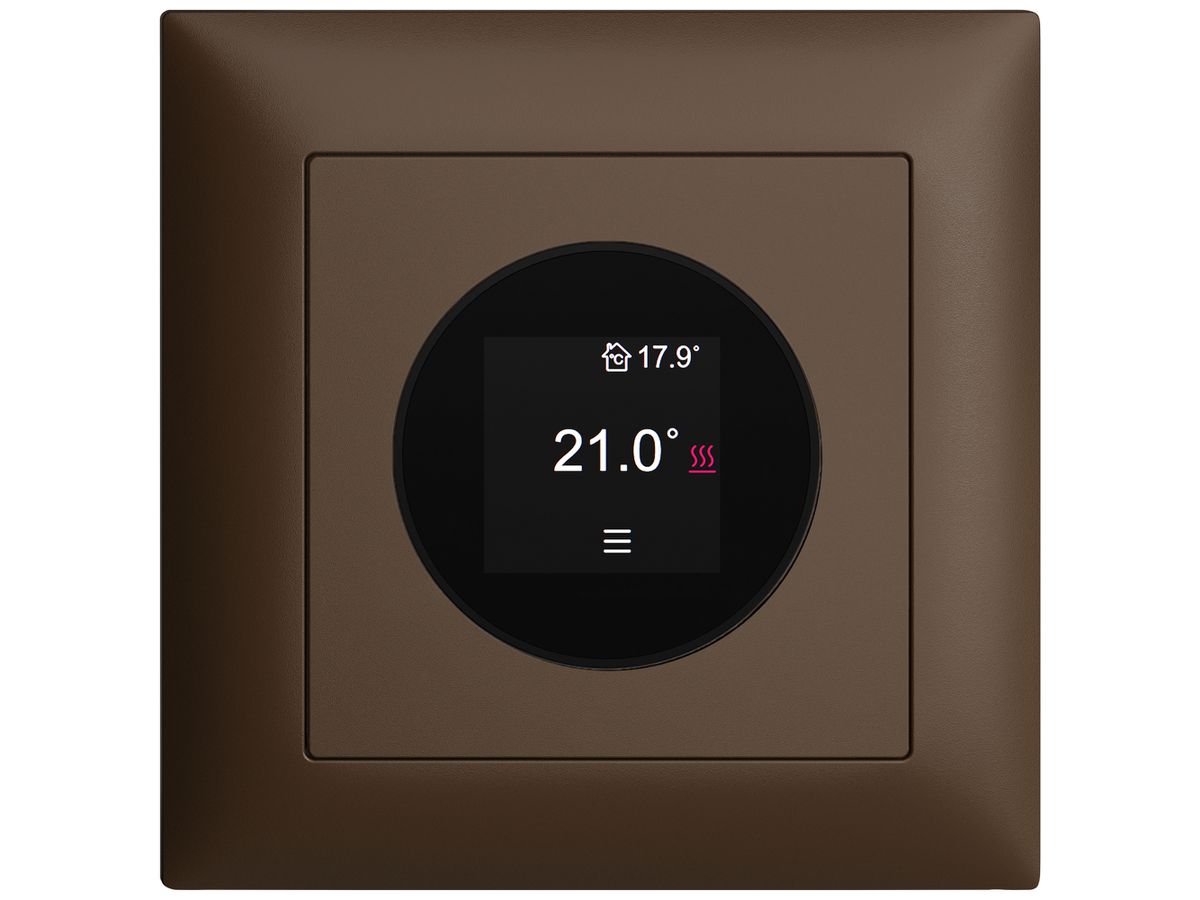 UP-Raumthermostat EDIZIOdue 230VAC 4…30°C 88×88mm coffee