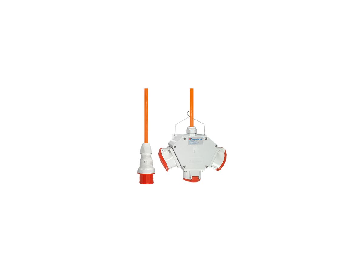 Kreuzverteiler Demelectric HG840 3×CEE 16/5 1×St.CEE 16/5 1.5m