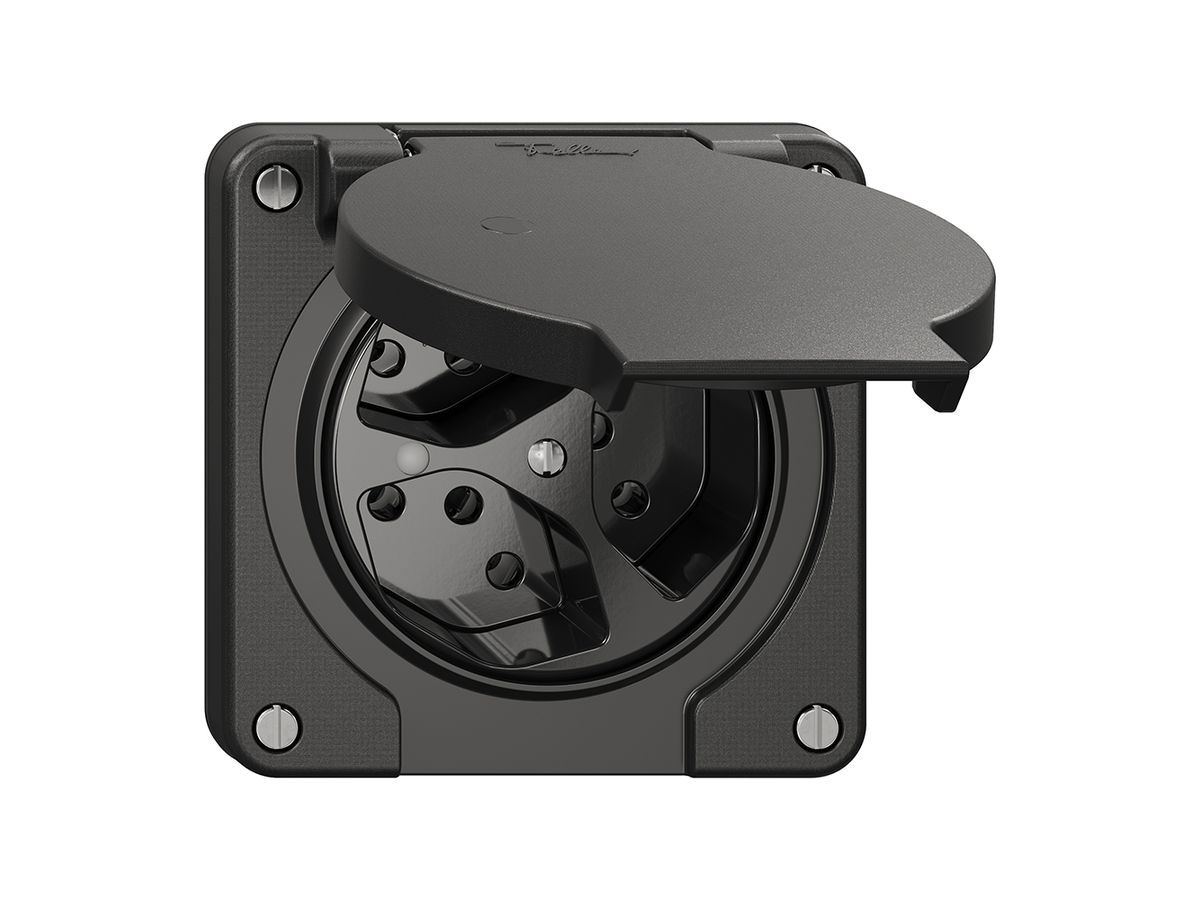 Steckdose NEVO N.CO, 3×T13, IP21, m.LED, schwarz