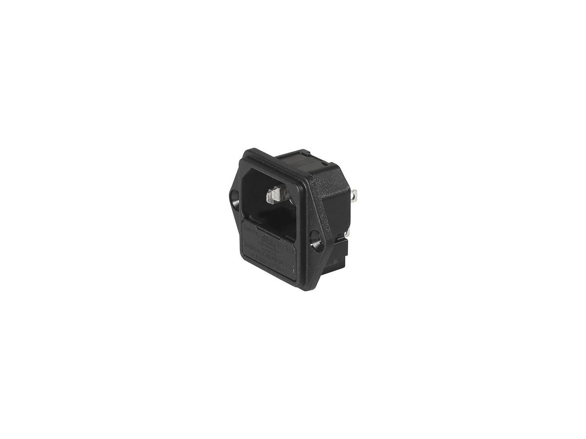 EB-Gerätestecker-Kombielement LNPE T113 C14 schwarz Sicherungshalter 1-polig