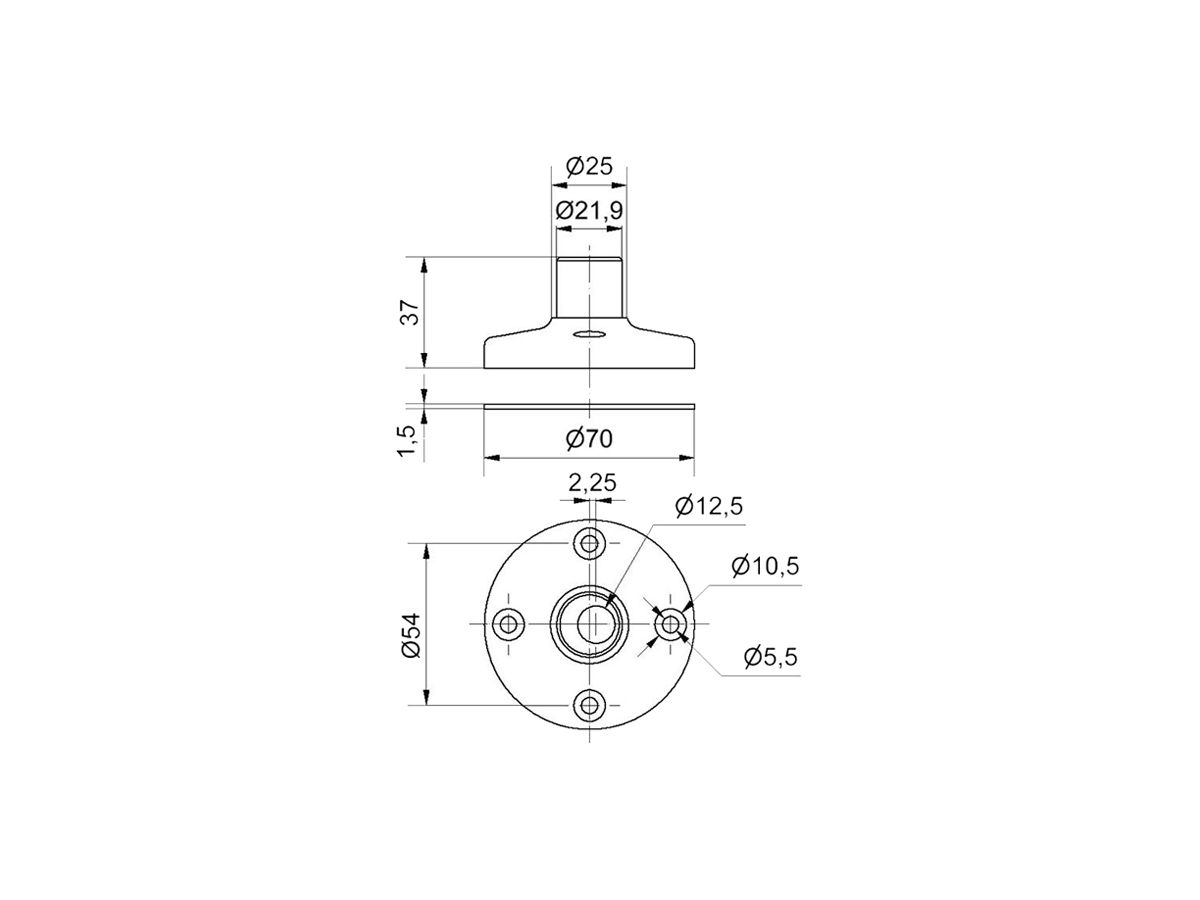 Fuss WERMA, für Rohr Ø25mm, Kunststoff, für Signalsäule, grau