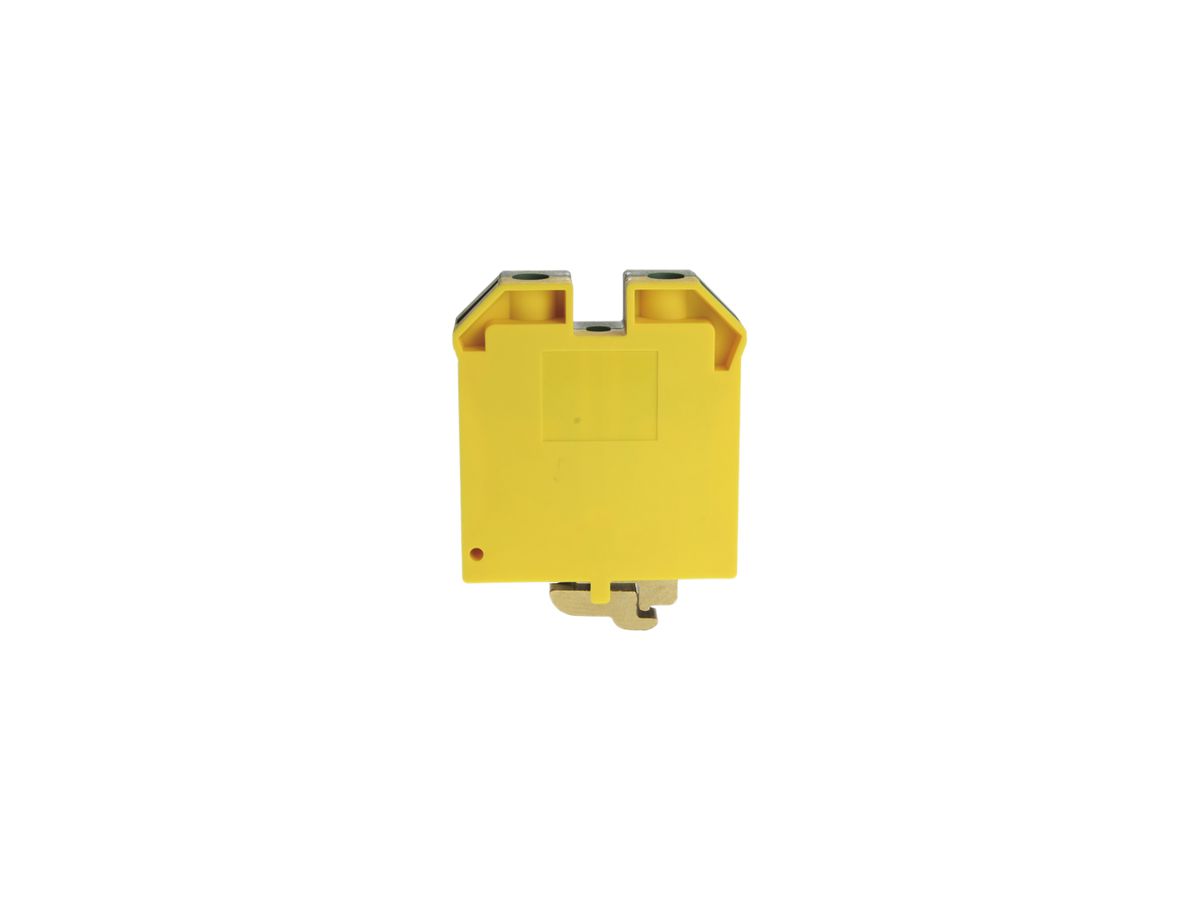 Schutzleiter-Reihenklemme Woertz 16…35mm² Schraubanschl.2×1 G-Schiene grün/gelb