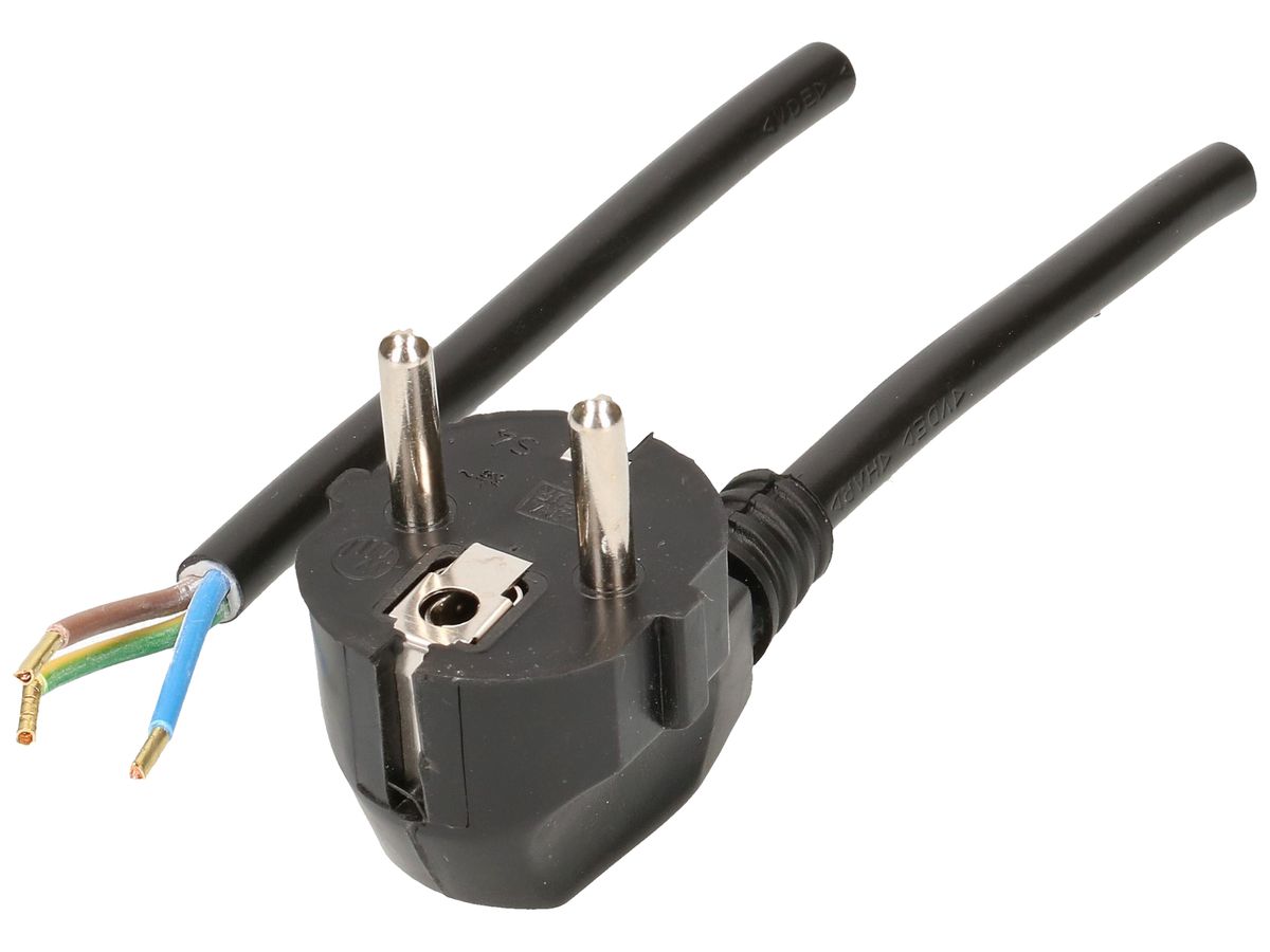 Anschlusskabel MAX HAURI PVC 16A 230V 3×1.5mm² Schuko/Aderendhülse 3m schwarz